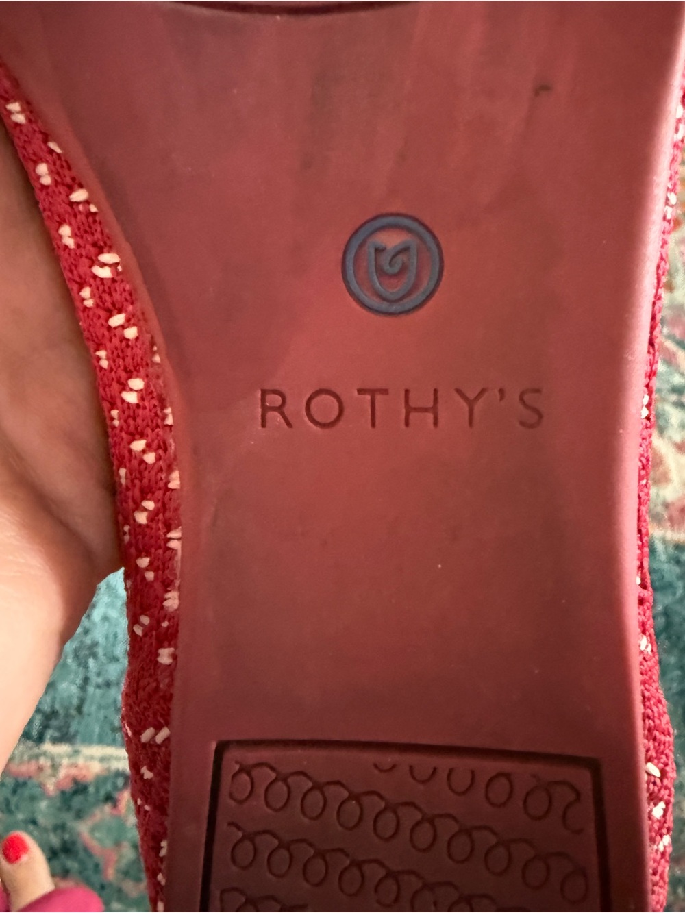 Rothy's The Point ballet flats  Red Apple Honeycomb - Picture 4 of 7